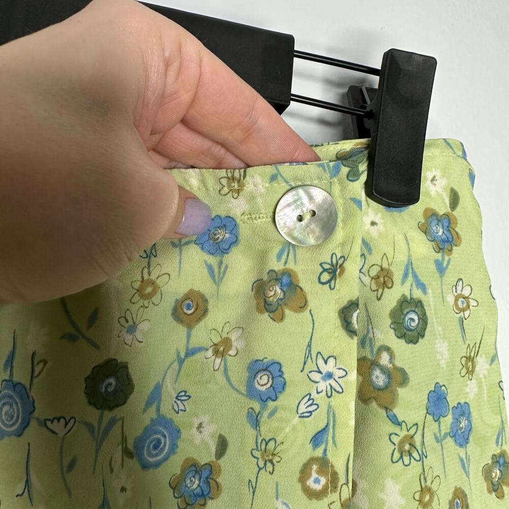 A. Byer Floral‎ Skort Women Size 7 Lime Green EUC Vintage 90s Style Mini Skirt - Picture 2 of 7